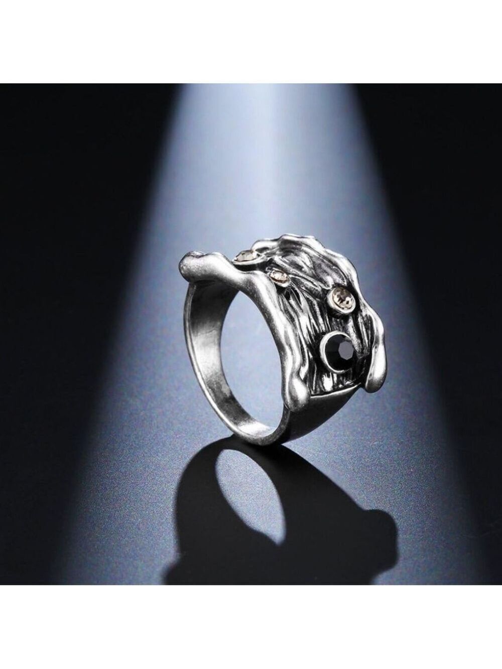Gothic Crystal Statement Ring - Picture 3 of 5